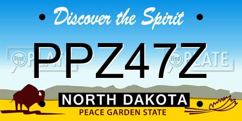 PPZ47Z North Dakota License Plate