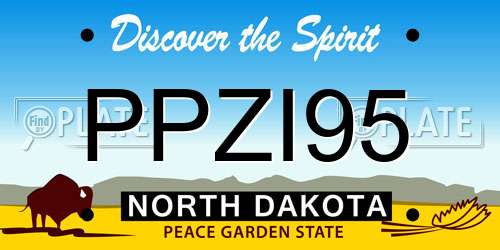 PPZI95 North Dakota License Plate