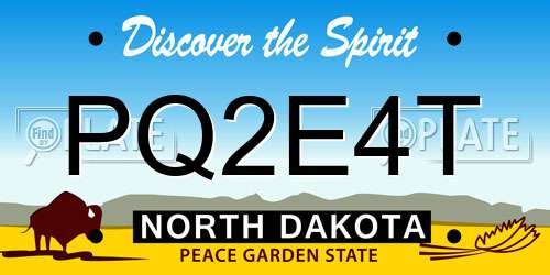 PQ2E4T North Dakota License Plate