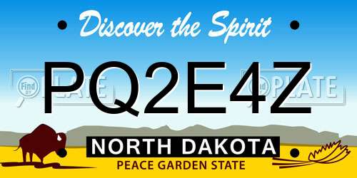 PQ2E4Z North Dakota License Plate