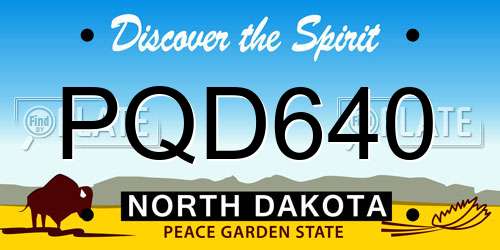 PQD640 North Dakota License Plate