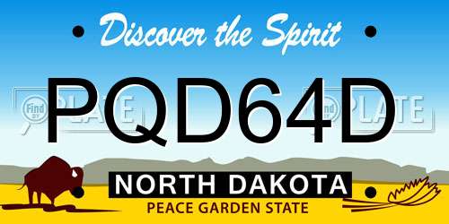 PQD64D North Dakota License Plate