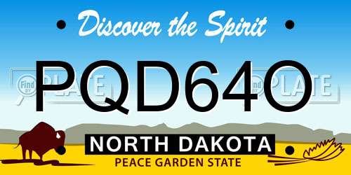 PQD64O North Dakota License Plate