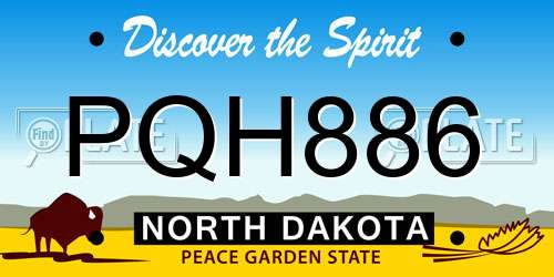 PQH886 North Dakota License Plate