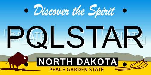 PQLSTAR North Dakota License Plate