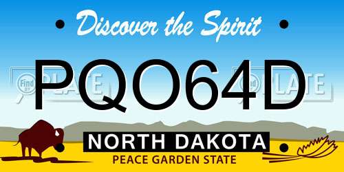 PQO64D North Dakota License Plate