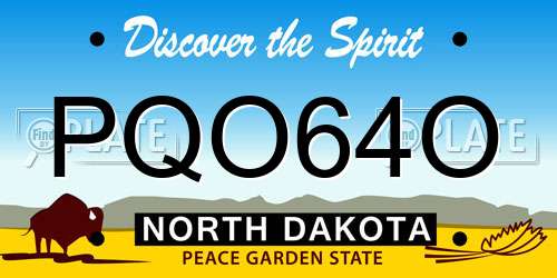PQO64O North Dakota License Plate