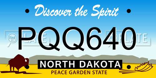 PQQ640 North Dakota License Plate