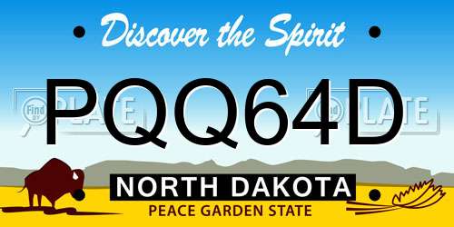 PQQ64D North Dakota License Plate