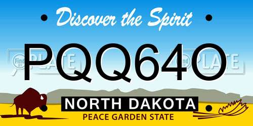PQQ64O North Dakota License Plate