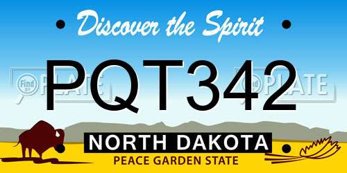 PQT342 North Dakota License Plate