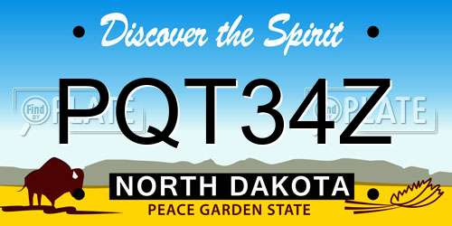 PQT34Z North Dakota License Plate