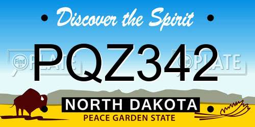 PQZ342 North Dakota License Plate