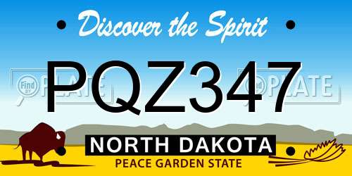 PQZ347 North Dakota License Plate