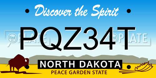 PQZ34T North Dakota License Plate