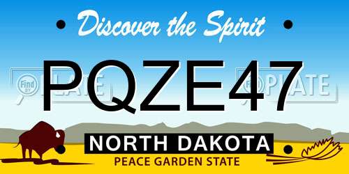 PQZE47 North Dakota License Plate