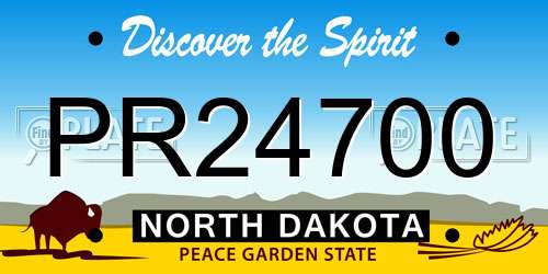PR24700 North Dakota License Plate