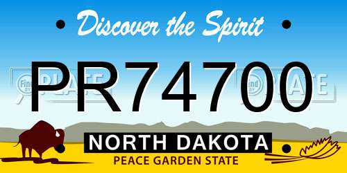 PR74700 North Dakota License Plate