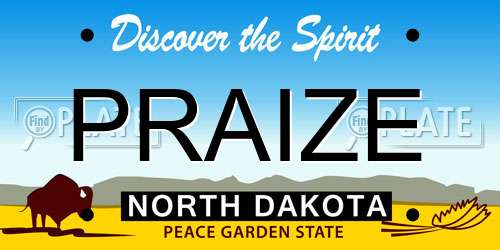 PRAIZE North Dakota License Plate