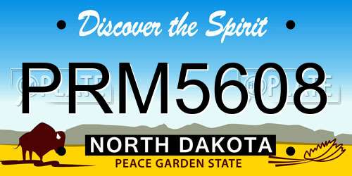PRM5608 North Dakota License Plate
