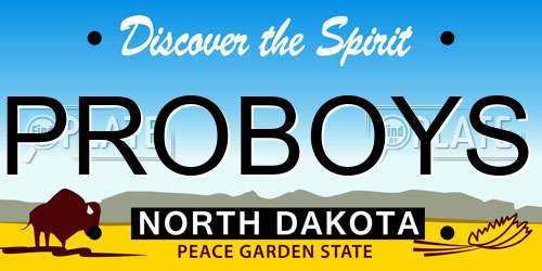 PROBOYS North Dakota License Plate