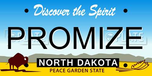 PROMIZE North Dakota License Plate