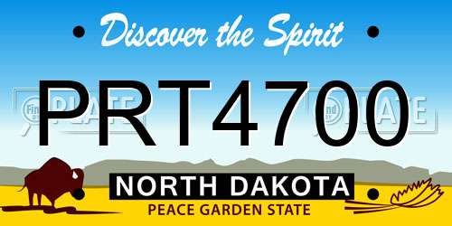 PRT4700 North Dakota License Plate