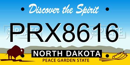 PRX8616 North Dakota License Plate