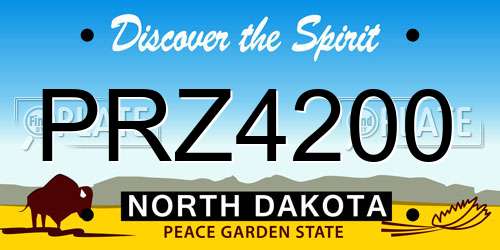 PRZ4200 North Dakota License Plate