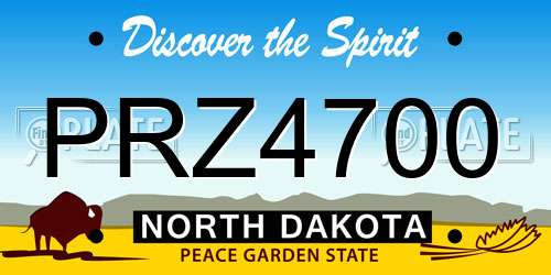 PRZ4700 North Dakota License Plate