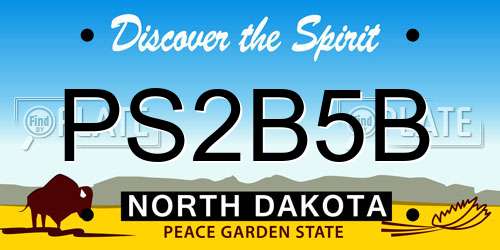 PS2B5B North Dakota License Plate