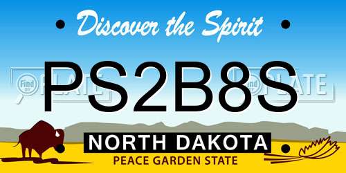 PS2B8S North Dakota License Plate