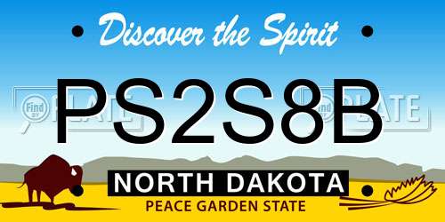 PS2S8B North Dakota License Plate