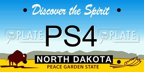 PS4 North Dakota License Plate
