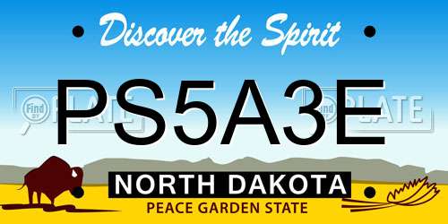 PS5A3E North Dakota License Plate