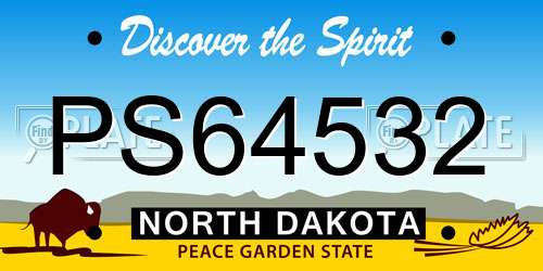 PS64532 North Dakota License Plate