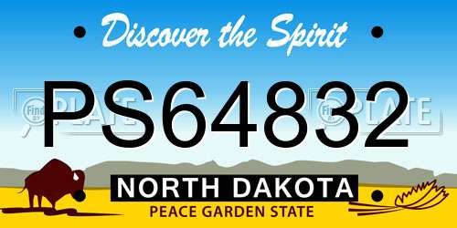 PS64832 North Dakota License Plate