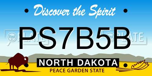 PS7B5B North Dakota License Plate