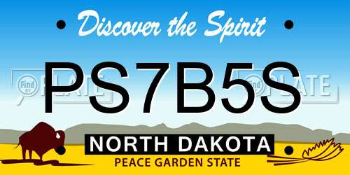 PS7B5S North Dakota License Plate