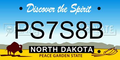 PS7S8B North Dakota License Plate