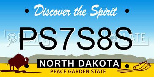PS7S8S North Dakota License Plate