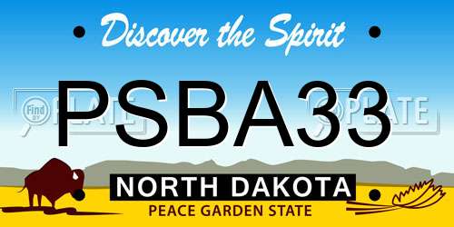 PSBA33 North Dakota License Plate