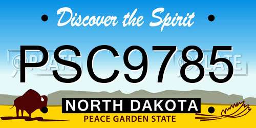PSC9785 North Dakota License Plate