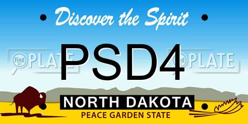 PSD4 North Dakota License Plate
