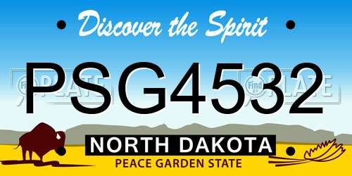 PSG4532 North Dakota License Plate