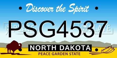 PSG4537 North Dakota License Plate
