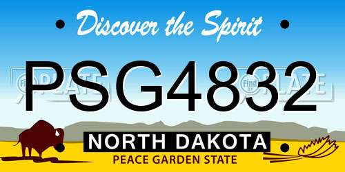 PSG4832 North Dakota License Plate