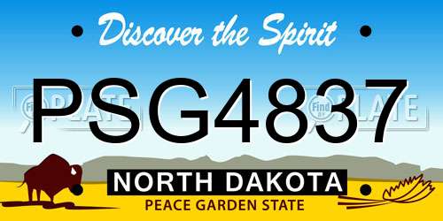 PSG4837 North Dakota License Plate