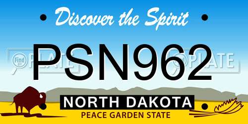 PSN962 North Dakota License Plate