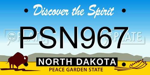 PSN967 North Dakota License Plate